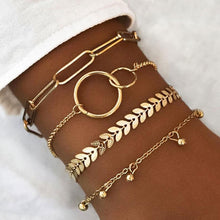 Load image into Gallery viewer, New Punk Rhinestone Geometric Chain Bracelets Set for Women Bohemia Multilayer Beads Charm Bangles Fashion Party Jewelry Gift
