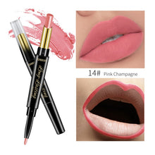 Load image into Gallery viewer, QIBEST 2 In 1 Matte Lipstick Lip Liner Nude Lipliner Makeup Waterproof Lipstick Pen Long Lasting Lip Pencil Makeup Lips Cosmetic

